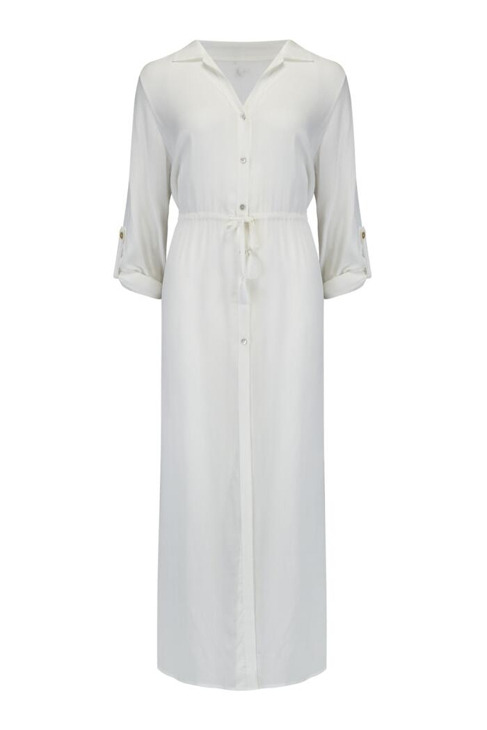 Pour Moi SwimCrinkle Maxi Beach Shirt White- 13950Bravo Bra Boutique