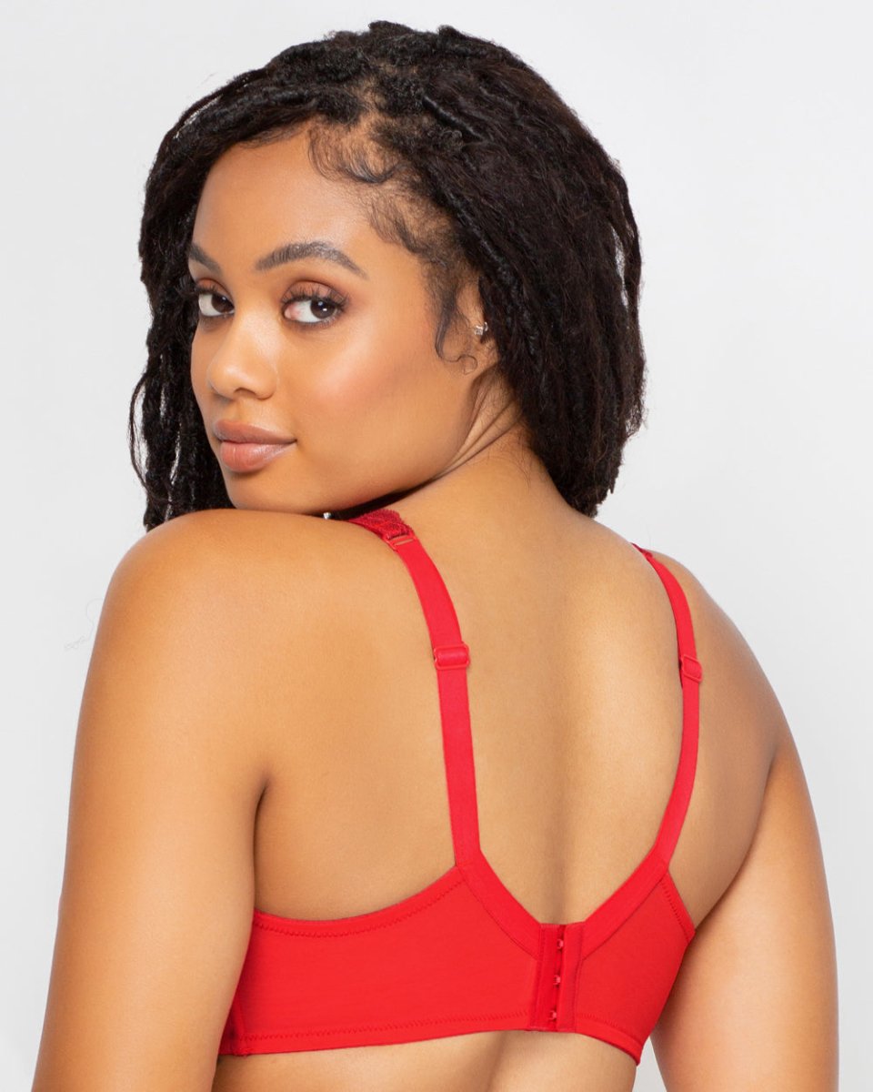 Curvy CoutureTulip Lace Push Up Bra Diva Red- 1017Bravo Bra Boutique