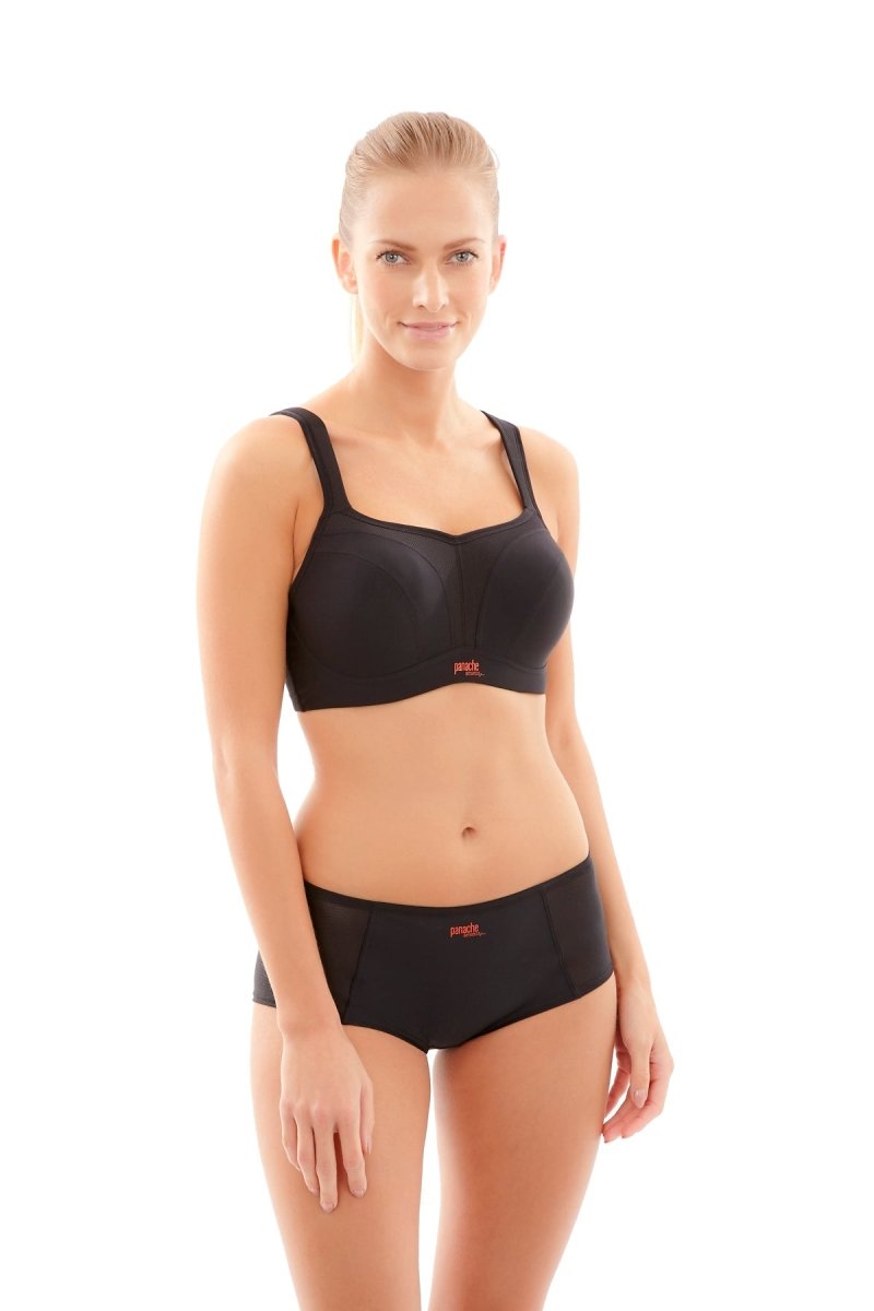 Get This Wired Sports Bra In Black/Aqua by Panache Now
