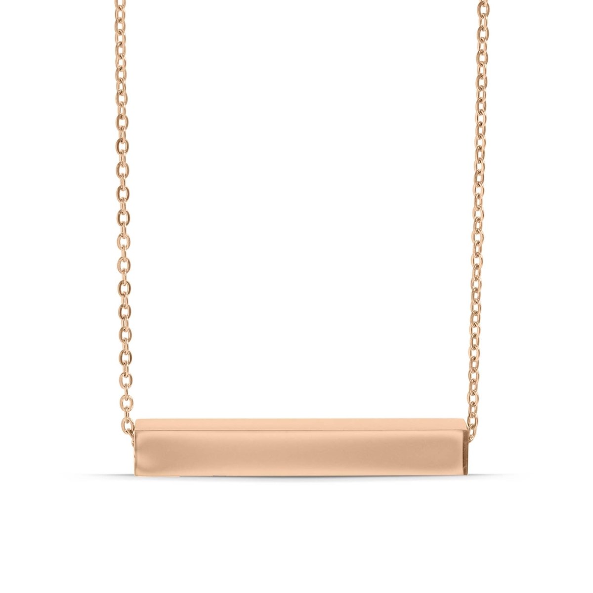 Bravo Bra Boutique18K Gold PVD Square 4 Sided Horizontal Bar Polished Stainless Steel NecklaceBravo Bra Boutique