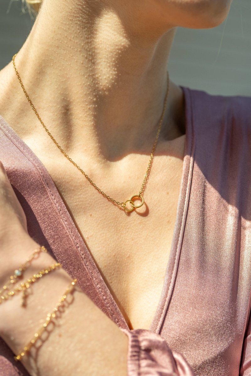 Bravo Bra Boutique18K Gold PVD Stainless Steel Interlocked Rings NecklaceBravo Bra Boutique