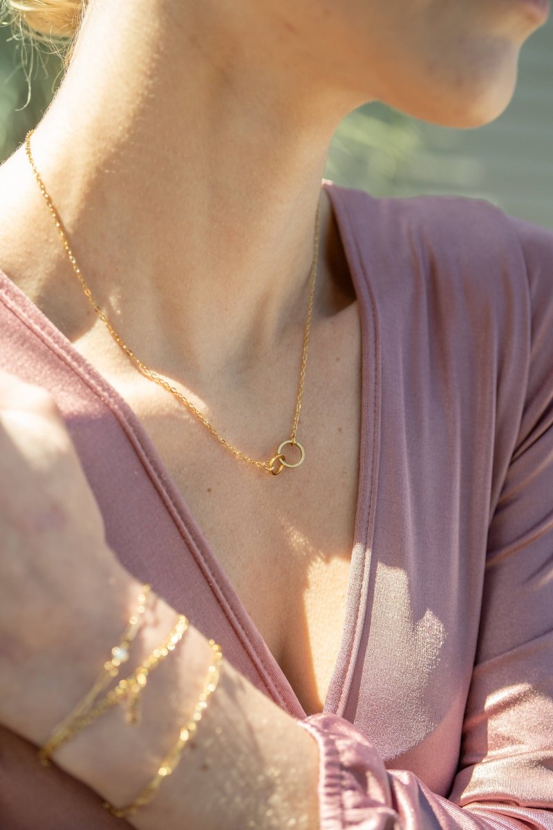 Bravo Bra Boutique18K Gold PVD Stainless Steel Interlocked Rings NecklaceBravo Bra Boutique