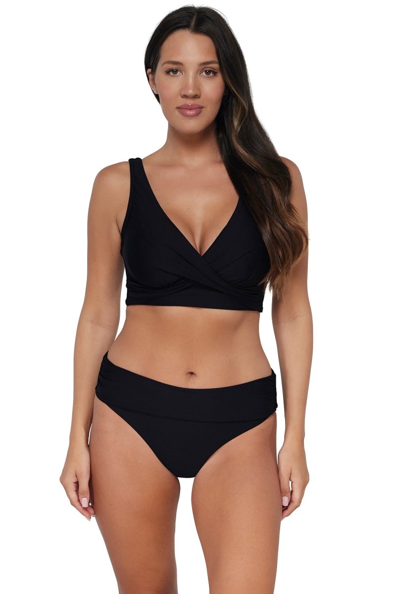 SunsetsCapri High Waist Swim Bottom Black BLCK310BBravo Bra Boutique