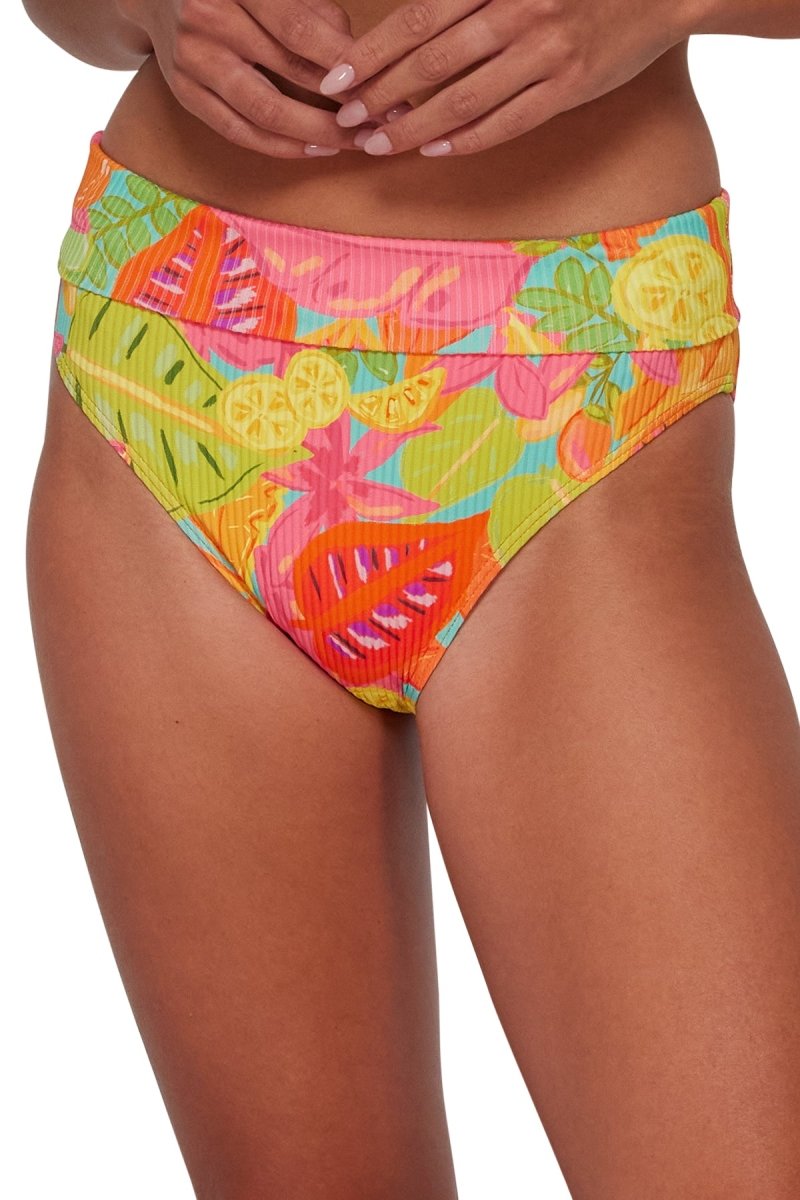 SunsetsHannah High Waist Swim Bottom Citrus Grove Sandbar Rib CITRUS33BBravo Bra Boutique