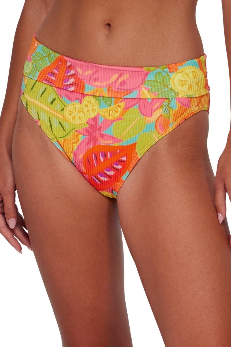SunsetsHannah High Waist Swim Bottom Citrus Grove Sandbar Rib CITRUS33BBravo Bra Boutique