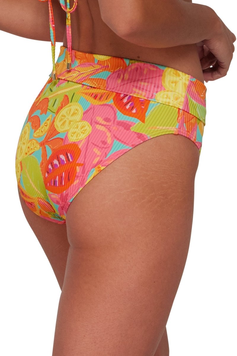 SunsetsHannah High Waist Swim Bottom Citrus Grove Sandbar Rib CITRUS33BBravo Bra Boutique