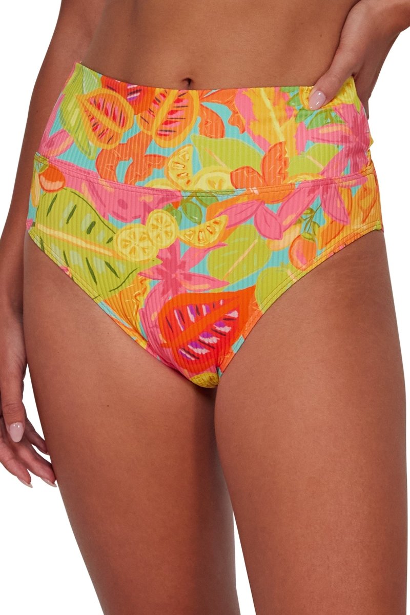 SunsetsHannah High Waist Swim Bottom Citrus Grove Sandbar Rib CITRUS33BBravo Bra Boutique