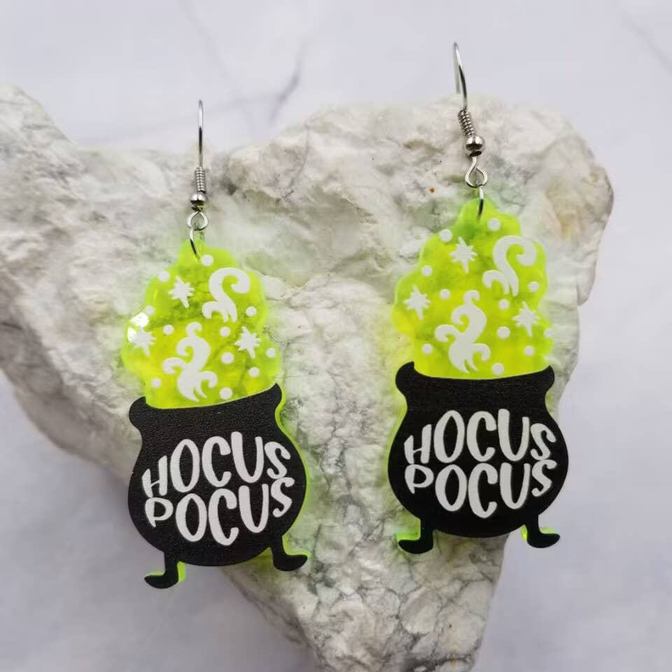 The Pretty JewelleryHOCUS POCUS Earrings – Halloween Cauldron Acrylic Jewelry for WomenBravo Bra Boutique