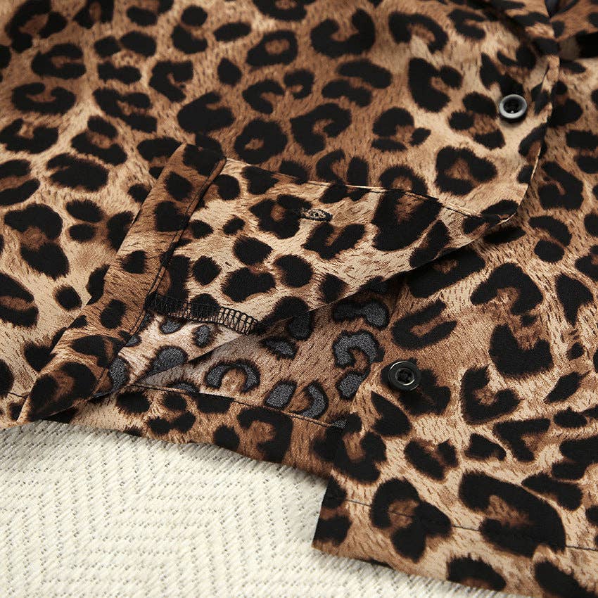 Dipped ShopLeopard Print Lapel Sleepwear Sets DPS2201Bravo Bra Boutique