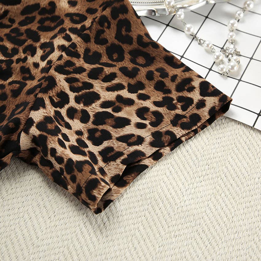 Dipped ShopLeopard Print Lapel Sleepwear Sets DPS2201Bravo Bra Boutique