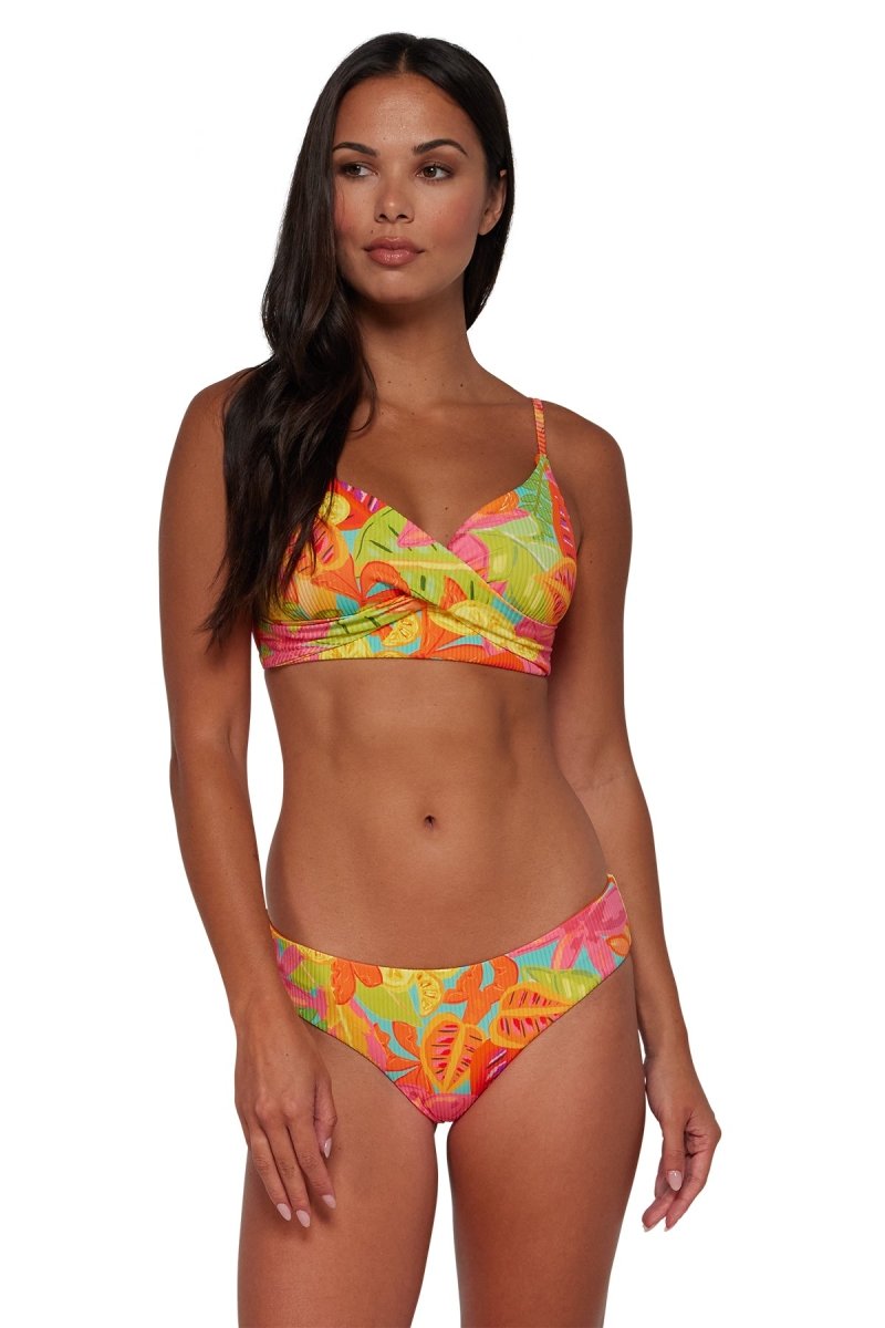 SunsetsLyla Bralette Wireless Bikini Swim Top Citrus Grove Sandbar Rib CITRUS619TBravo Bra Boutique