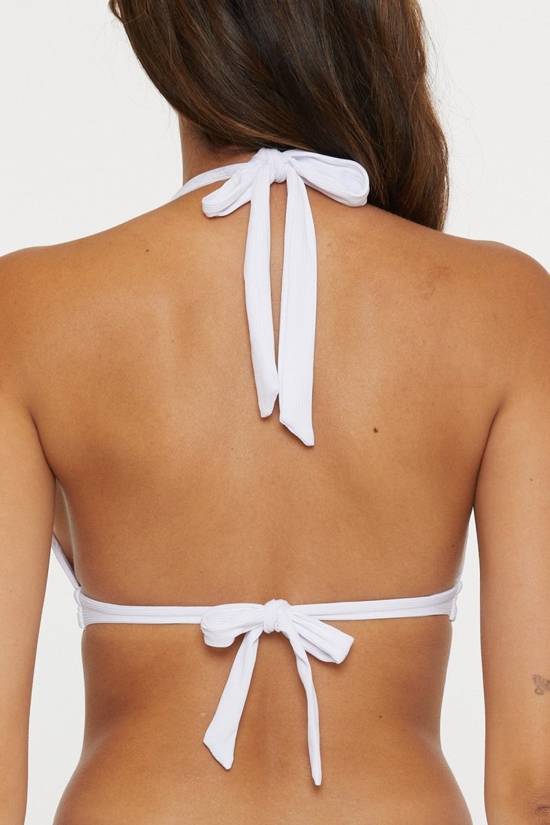 Becca by Rebecca VirtueModern Edge Halter Bikini Top White 543147WHTBravo Bra Boutique