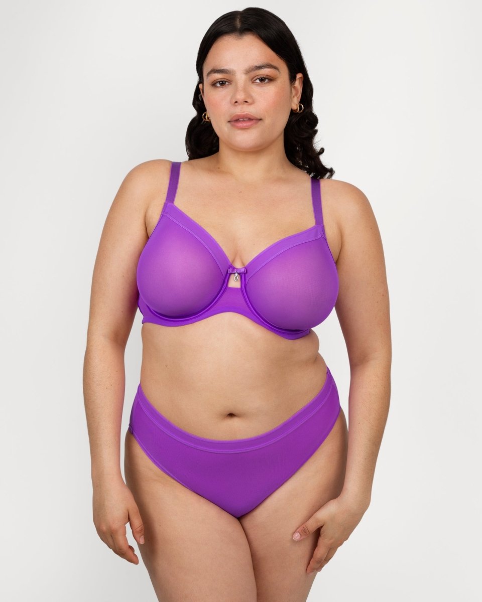 Curvy CoutureSheer Mesh Full Coverage Unlined Underwire Bra Fashion 1311Bravo Bra Boutique