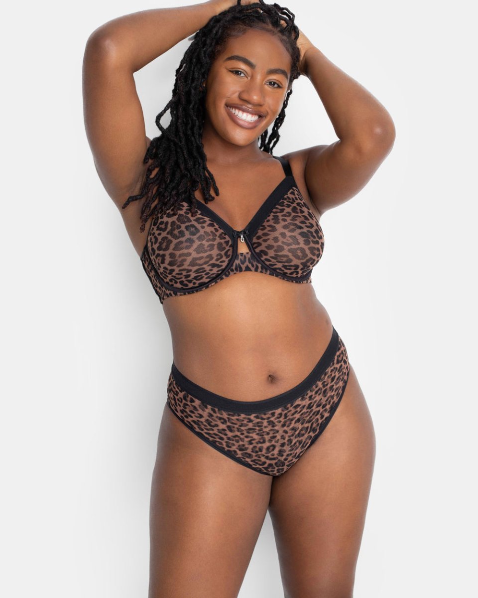 Curvy CoutureSheer Mesh Full Coverage Unlined Underwire Bra Fashion 1311Bravo Bra Boutique