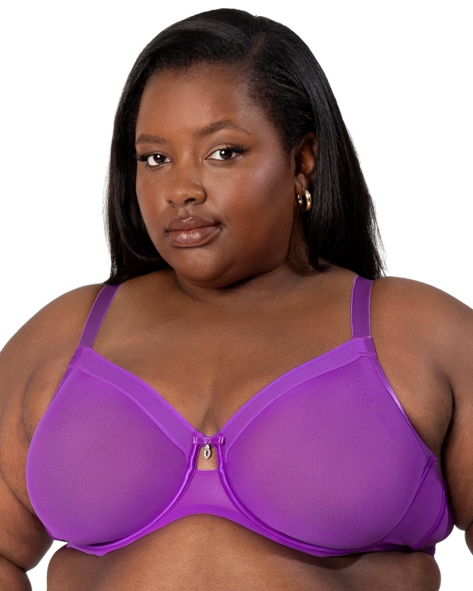 Curvy CoutureSheer Mesh Full Coverage Unlined Underwire Bra Fashion 1311Bravo Bra Boutique