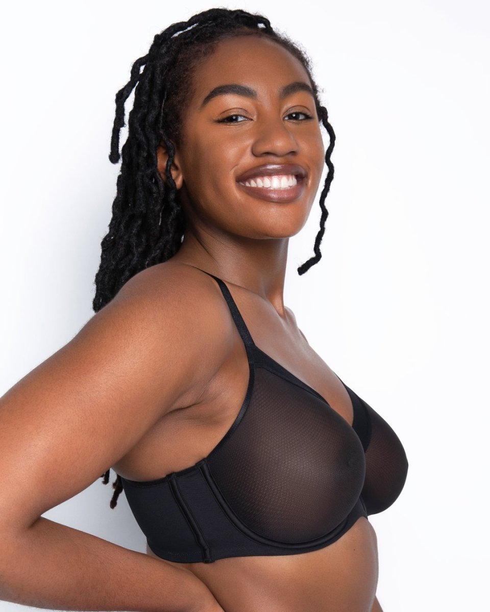 Curvy CoutureSheer Mesh Full Coverage Unlined Underwire Bra Fashion 1311Bravo Bra Boutique