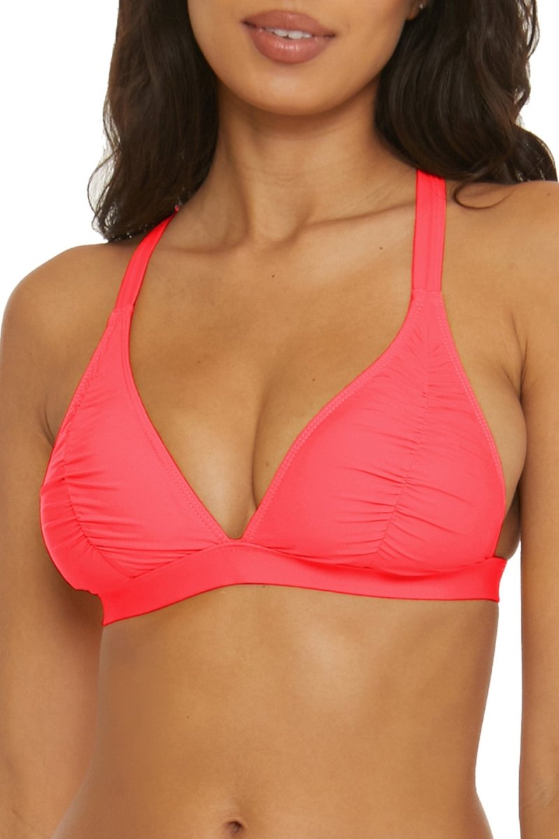 BCA by Rebecca VirtueShirr Effect Halter Bikini Top 1613141Bravo Bra Boutique