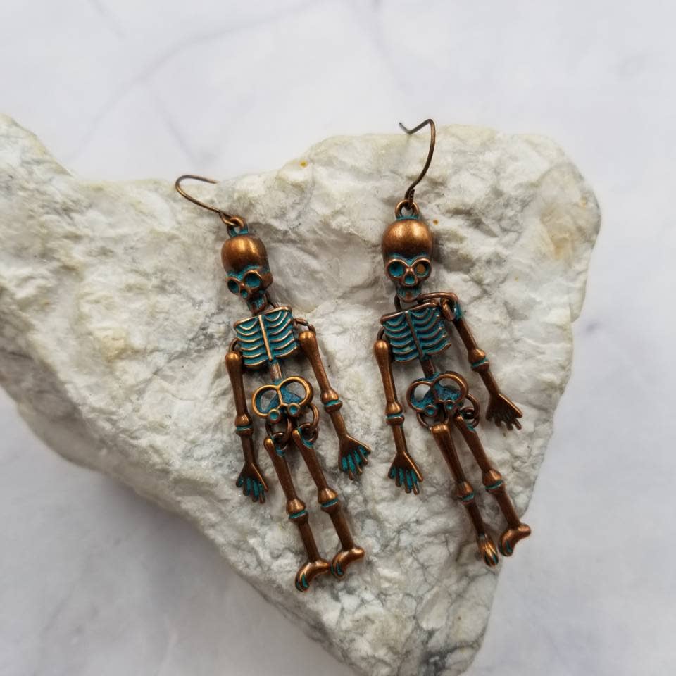 The Pretty JewelleryVintage Gothic Skeleton Earrings – Halloween Spooky Drop Jewelry for WomenBravo Bra Boutique