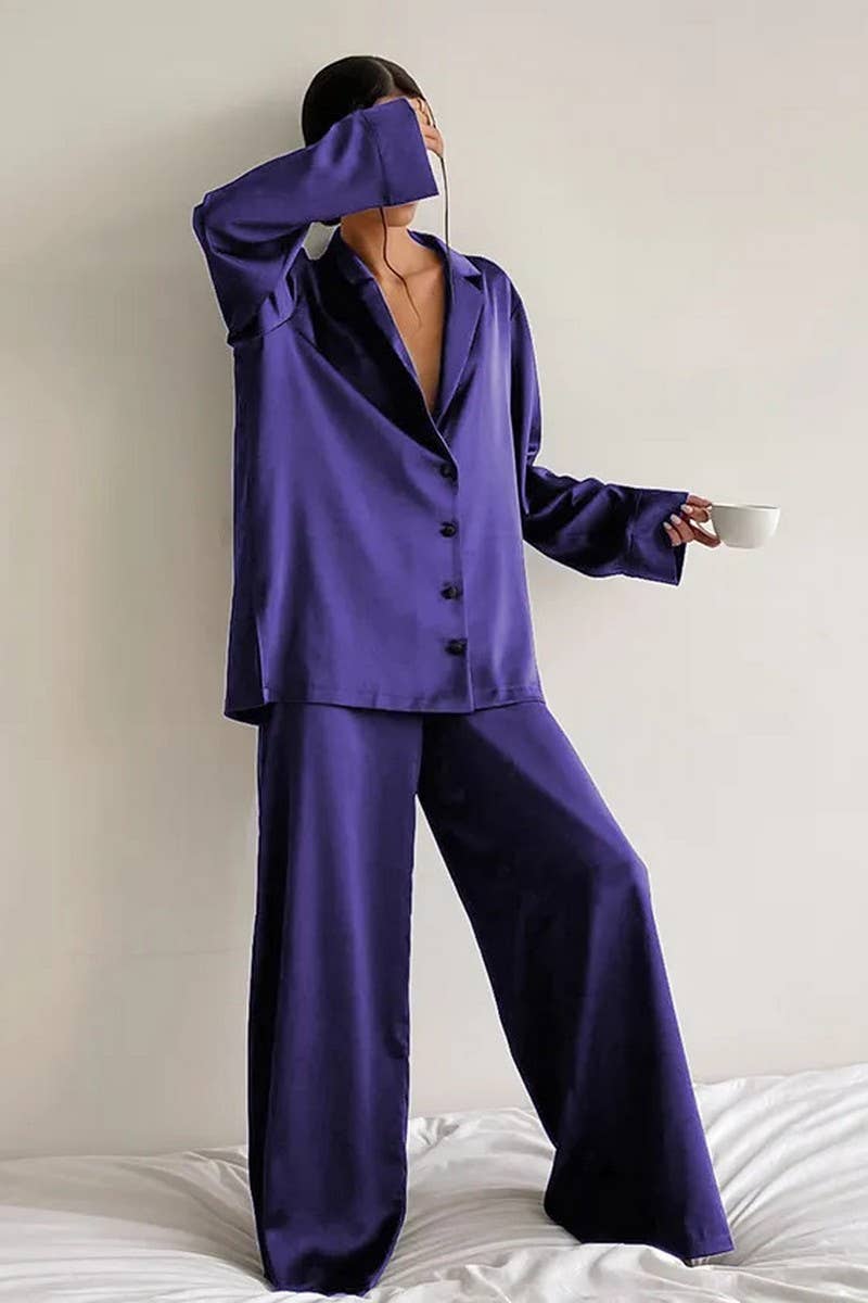 NINEXISWomen’s Long Sleeve Button Pajama Set – Cozy Loungewear with PantsBravo Bra Boutique