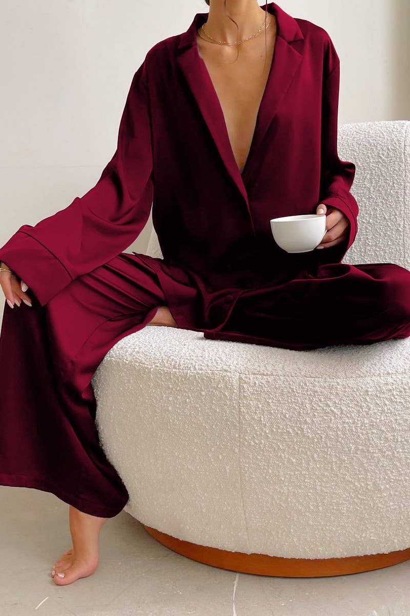 NINEXISWomen’s Long Sleeve Button Pajama Set – Cozy Loungewear with PantsBravo Bra Boutique