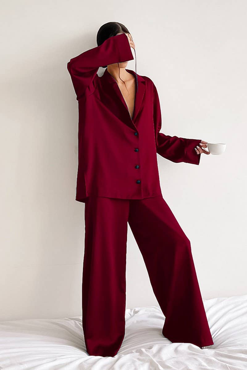 NINEXISWomen’s Long Sleeve Button Pajama Set – Cozy Loungewear with PantsBravo Bra Boutique