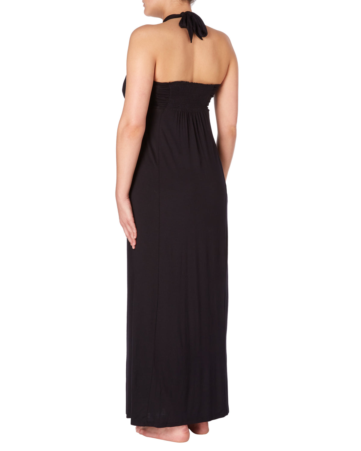 Aphrodite Jersey Halter Maxi Dress Black