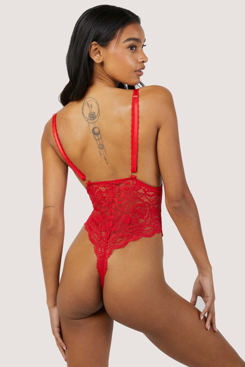 Adriana Red Lace Plunge Bodysuit Bravo Bra Boutique