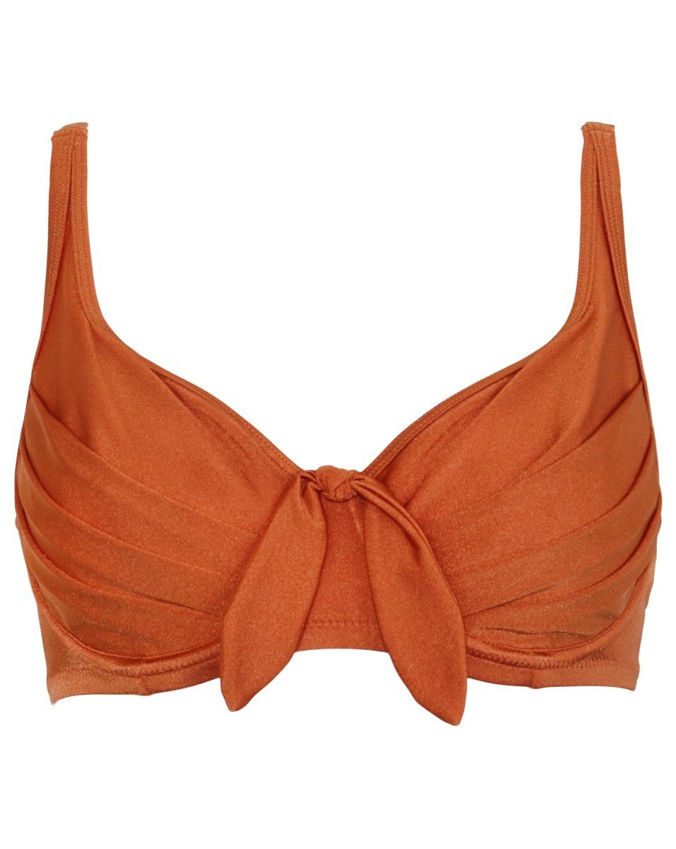 Azure Underwired Lined Non Padded Bikini Swim Top Burnt Orange
