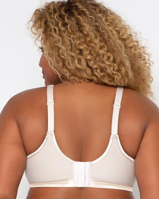 Curvy CoutureCotton Luxe Front and Back Close Wire Free Bra Natural- 1416Bravo Bra Boutique