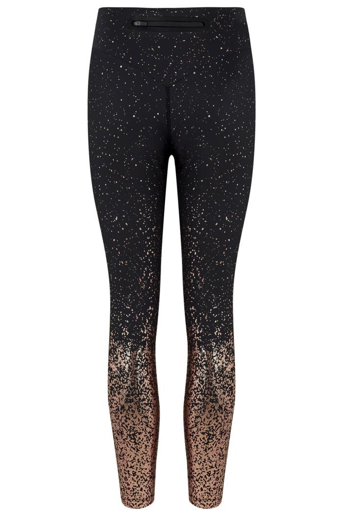 GG Monogram Style Knit Glitter Leggings Colors: Black with Gold