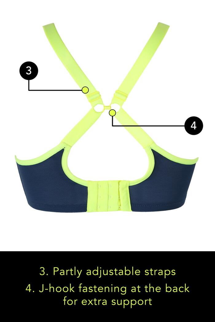 Energy Reach Underwired Lightly Padded Sports Bra Pewter/Neon