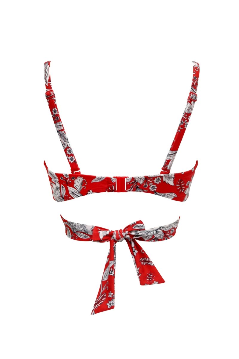 Pour Moi SwimFreedom Lightly Padded UW Wrap Bikini Swim Top Red/White- 25502Bravo Bra Boutique