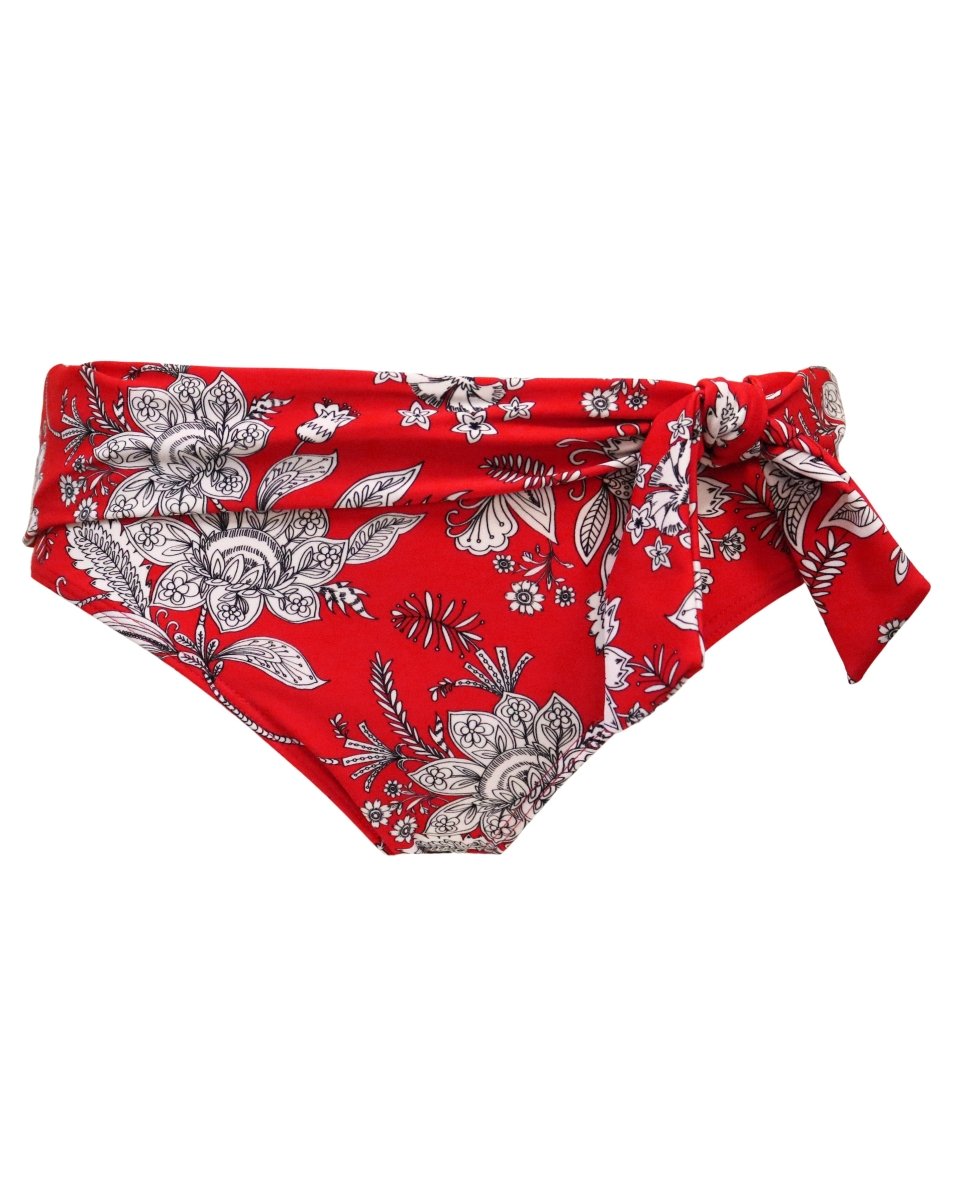 Pour Moi SwimFreedom Tie Fold Over Swim Brief Red/White- 25503Bravo Bra Boutique