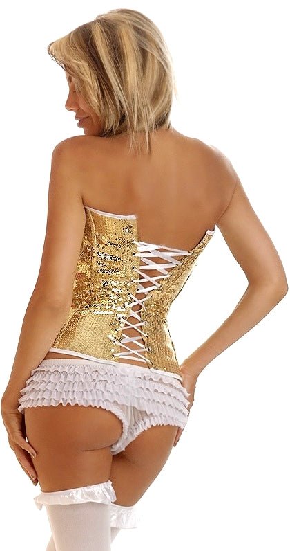 Gold Sequin Underwire Zipper Corset – Bravo Bra Boutique