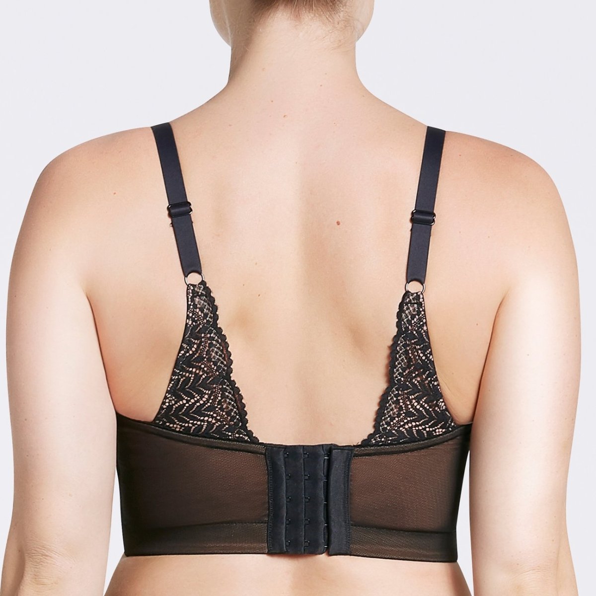 Mia Lace Wire-Free Padded Lace Brallette Black- P5951