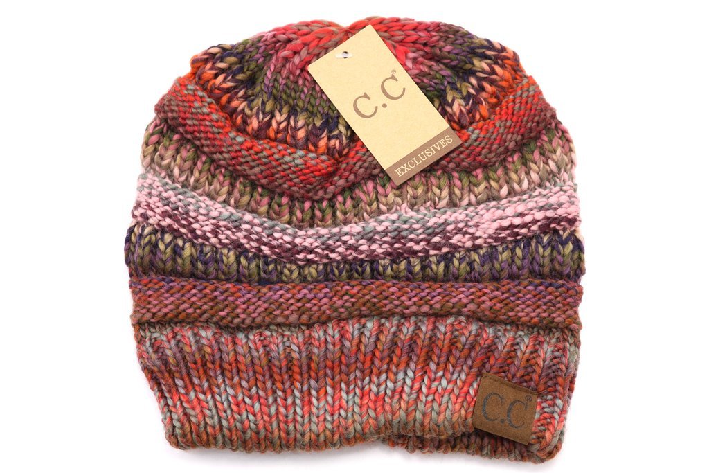 C.CMulti Color Cable Knit Hat-705Bravo Bra Boutique