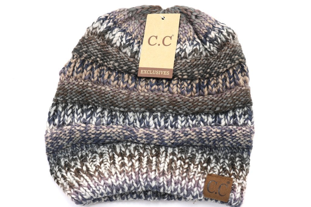 C.CMulti Color Cable Knit Hat-705Bravo Bra Boutique