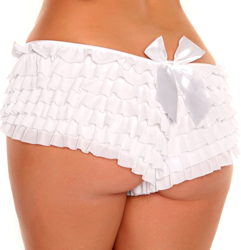 IngerT Ruffled Sheer Bow Bra Set with Open Crotch Panty for Women