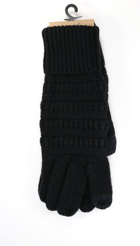 C.CSolid Cable Knit Gloves- G20Bravo Bra Boutique