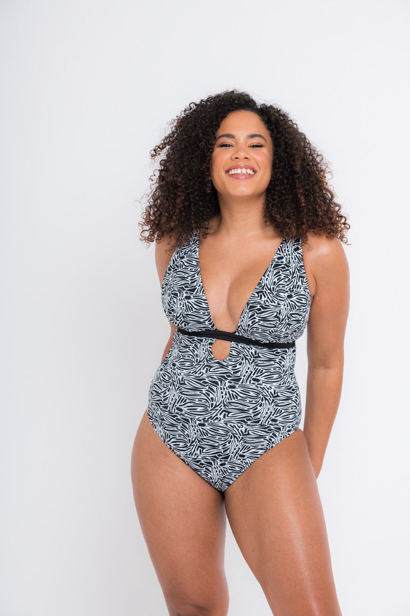 Curvy Kate SwimSundown Reversible Non-Wired Swimsuit Black Print- CS025607Bravo Bra Boutique