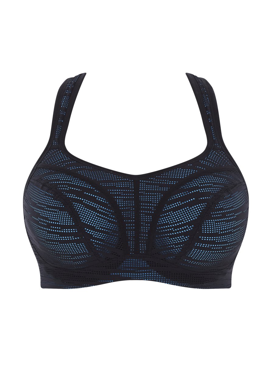 Wired Sports Bra Black/Aqua- 5021C – Bravo Bra Boutique